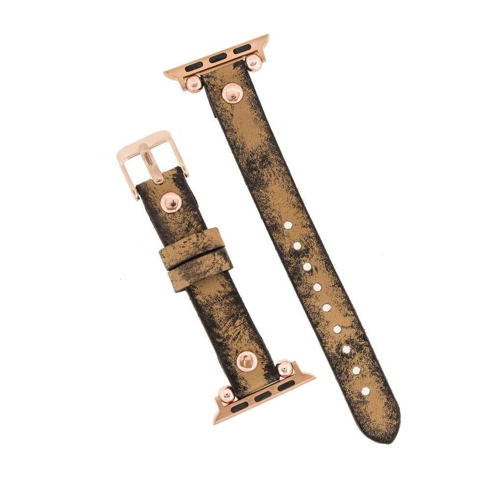 B2B - Leather Apple Watch Bands - Ferro Rose Gold Trok Style Bouletta B2B