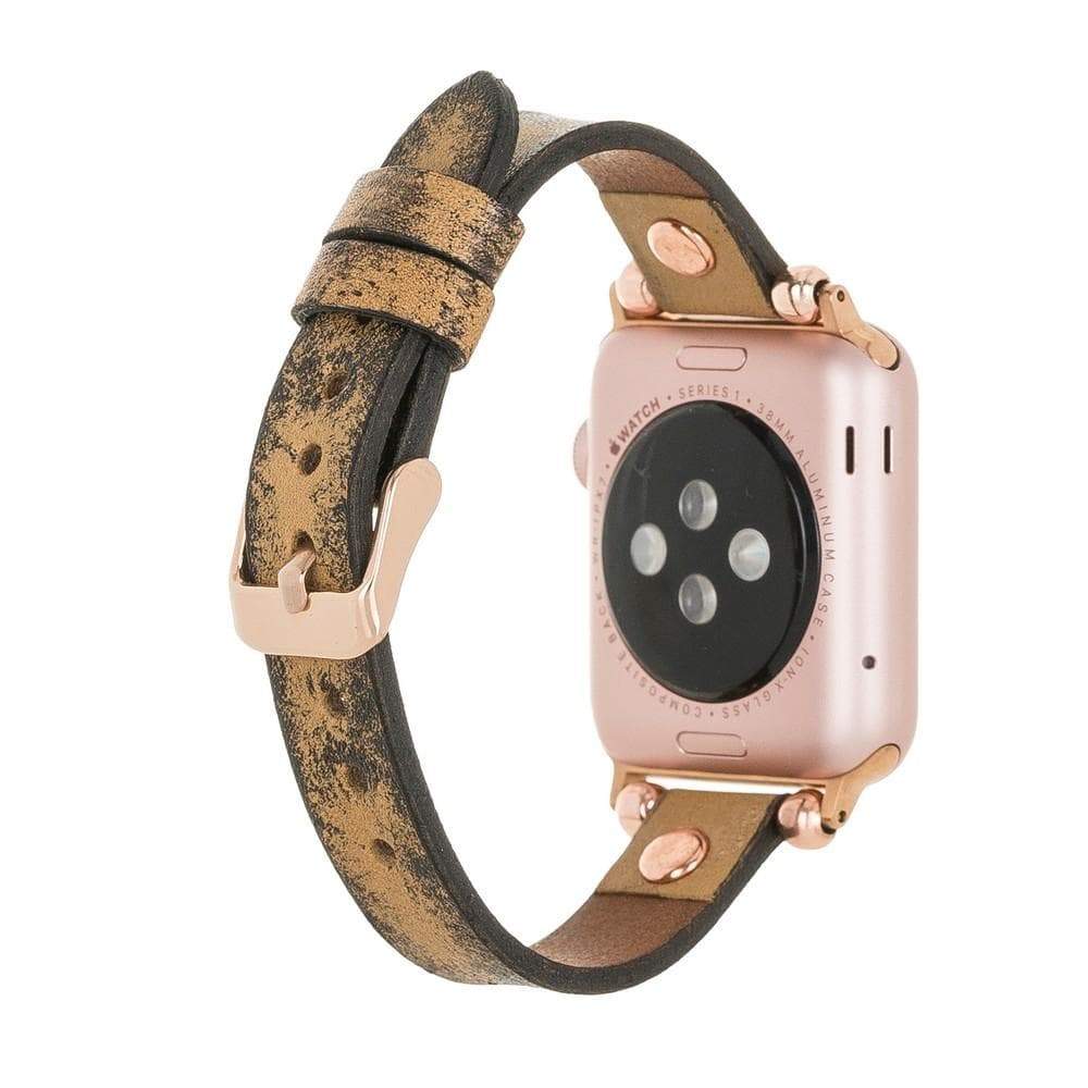 B2B - Leather Apple Watch Bands - Ferro Rose Gold Trok Style Bouletta B2B
