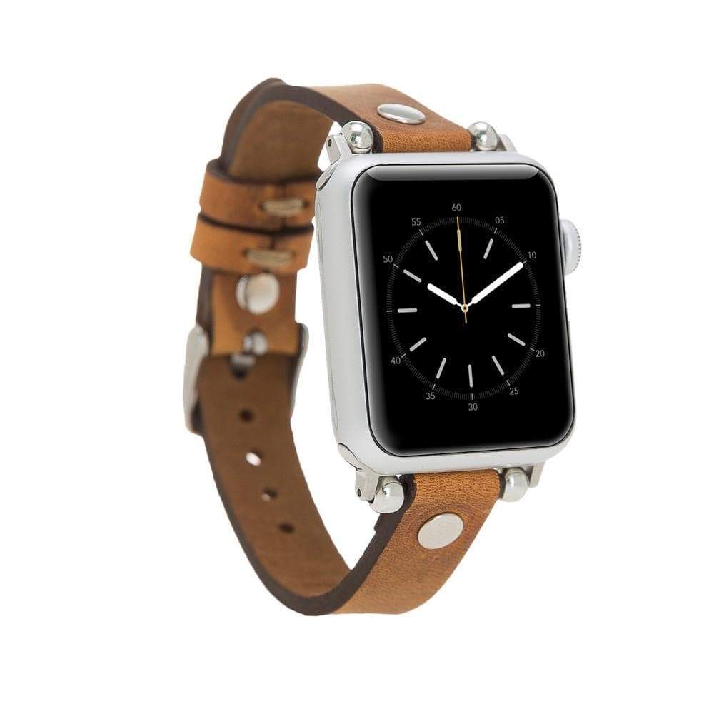 B2B - Leather Apple Watch Bands - Ferro Silver Trok Style G19 Bouletta B2B