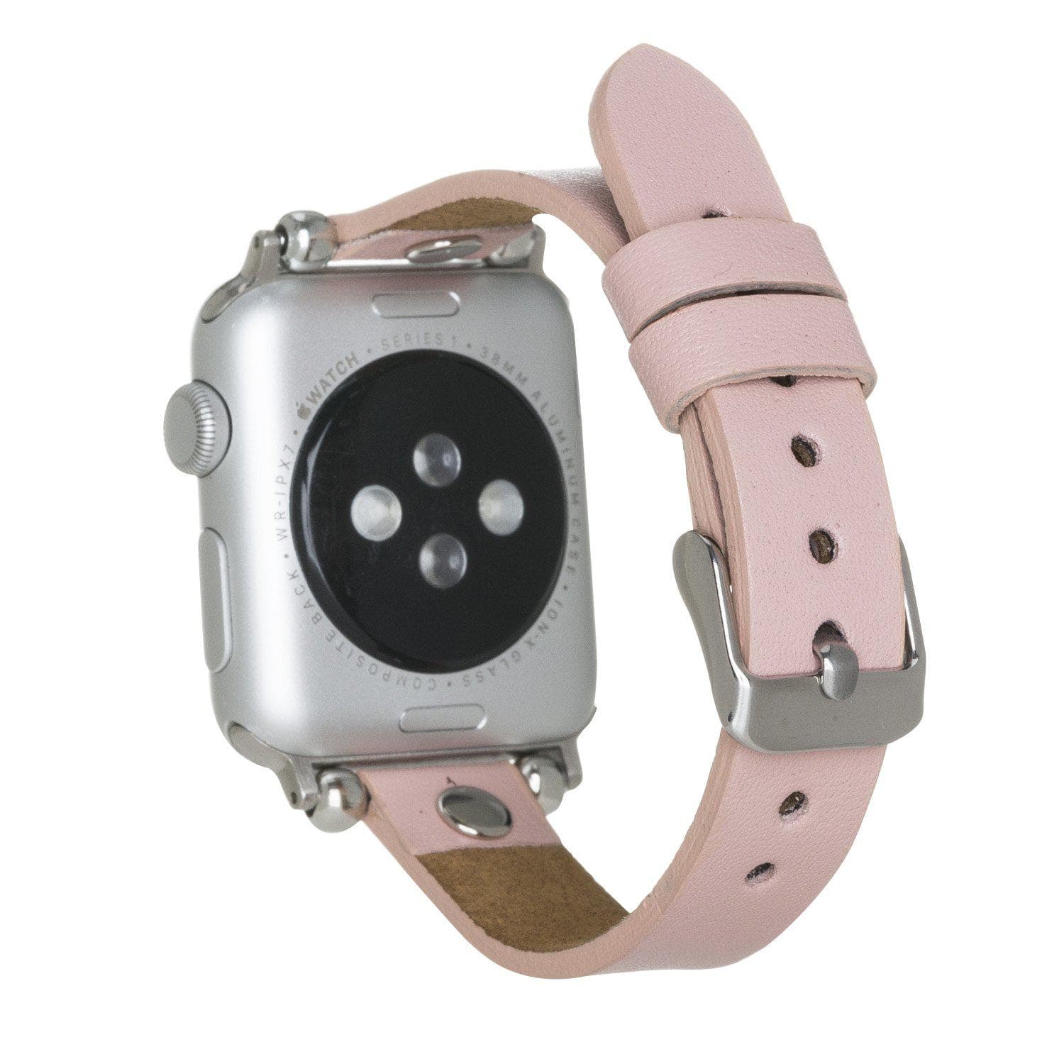 B2B - Leather Apple Watch Bands - Ferro Silver Trok Style Bouletta B2B