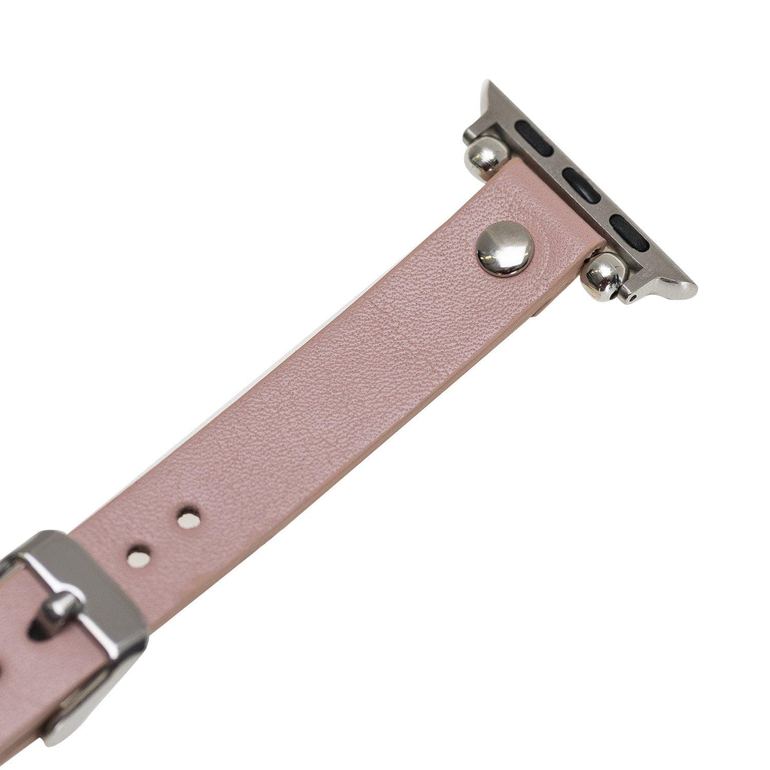 B2B - Leather Apple Watch Bands - Ferro Silver Trok Style Bouletta B2B