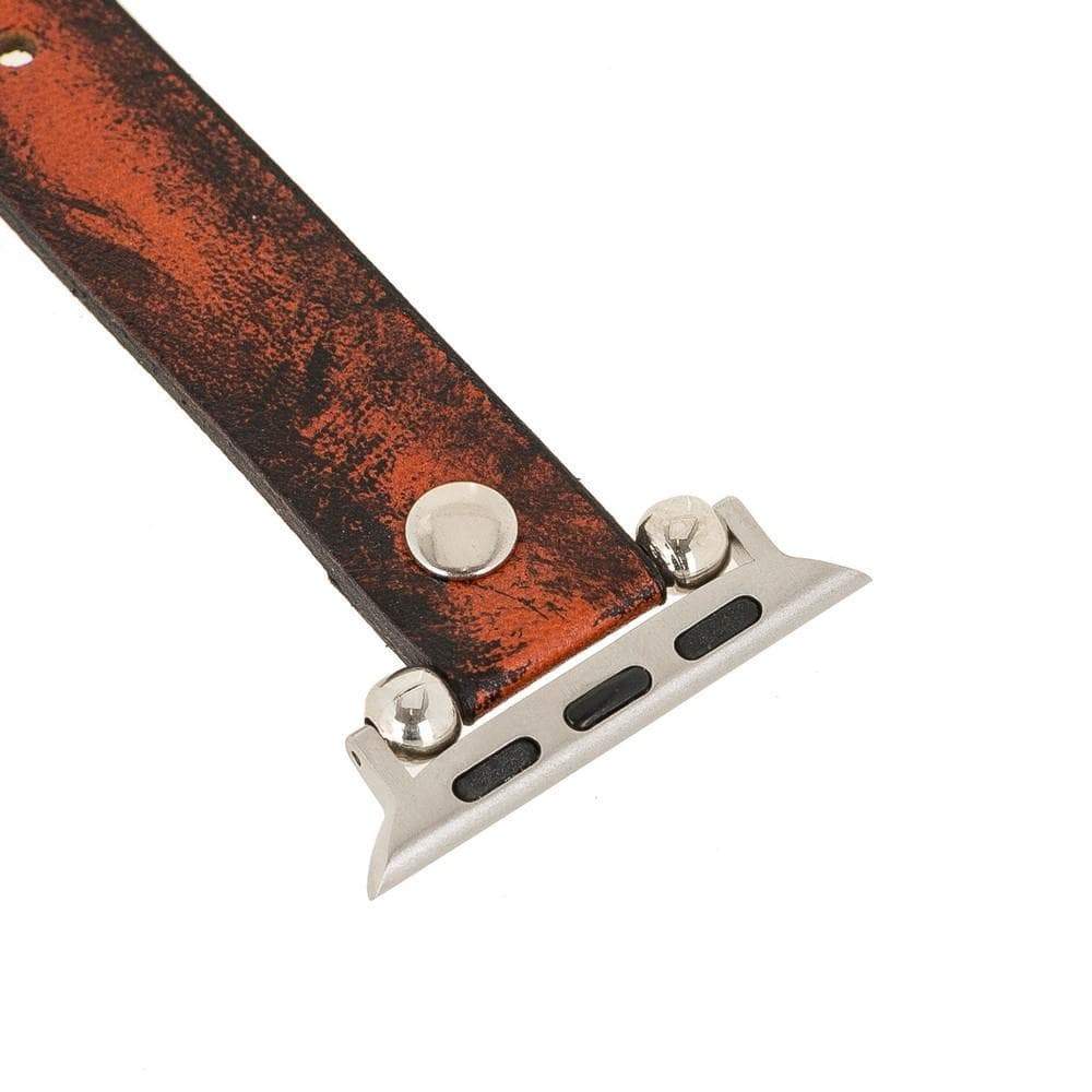 B2B - Leather Apple Watch Bands - Ferro Silver Trok Style Bouletta B2B