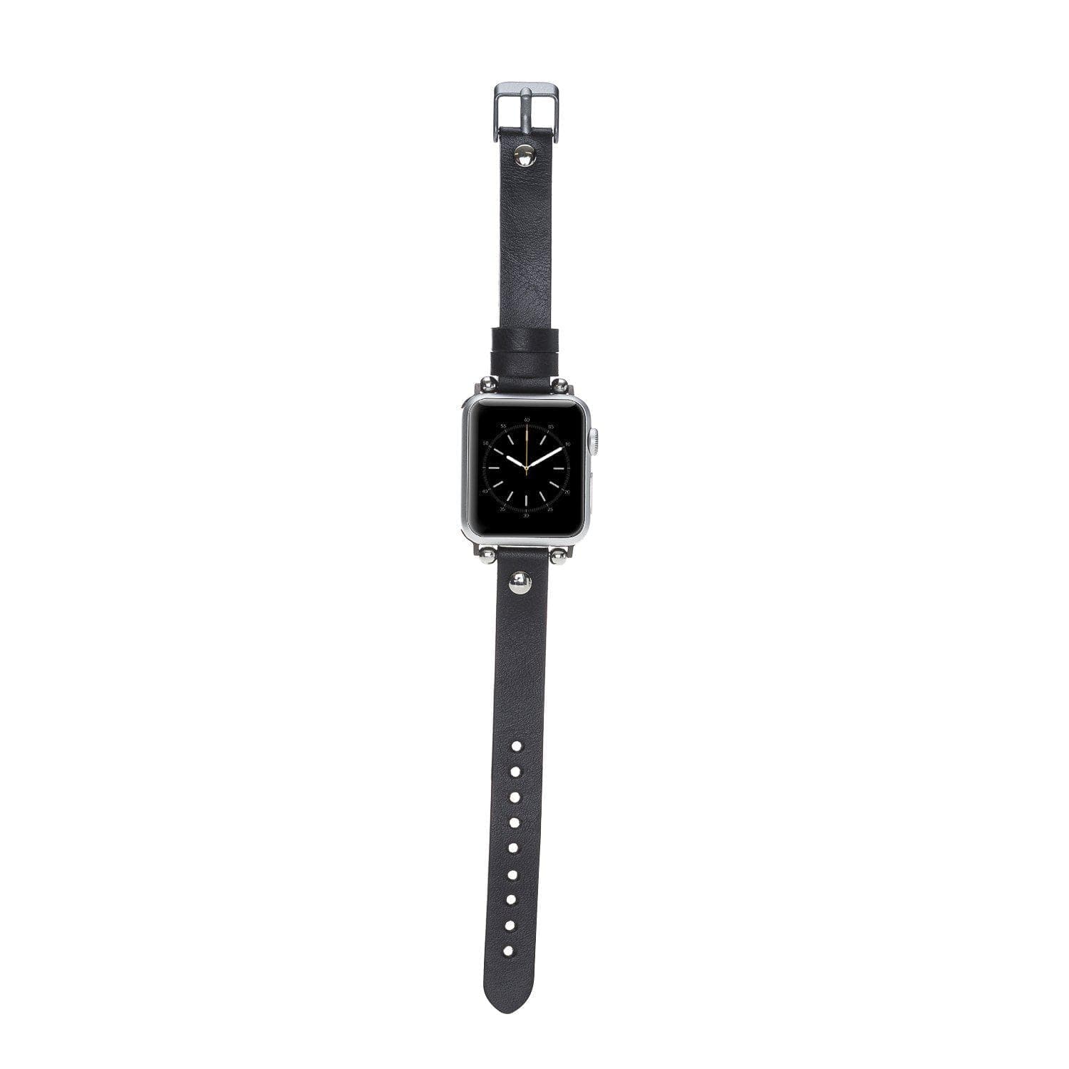 B2B - Leather Apple Watch Bands - Ferro Silver Trok Style Bouletta B2B