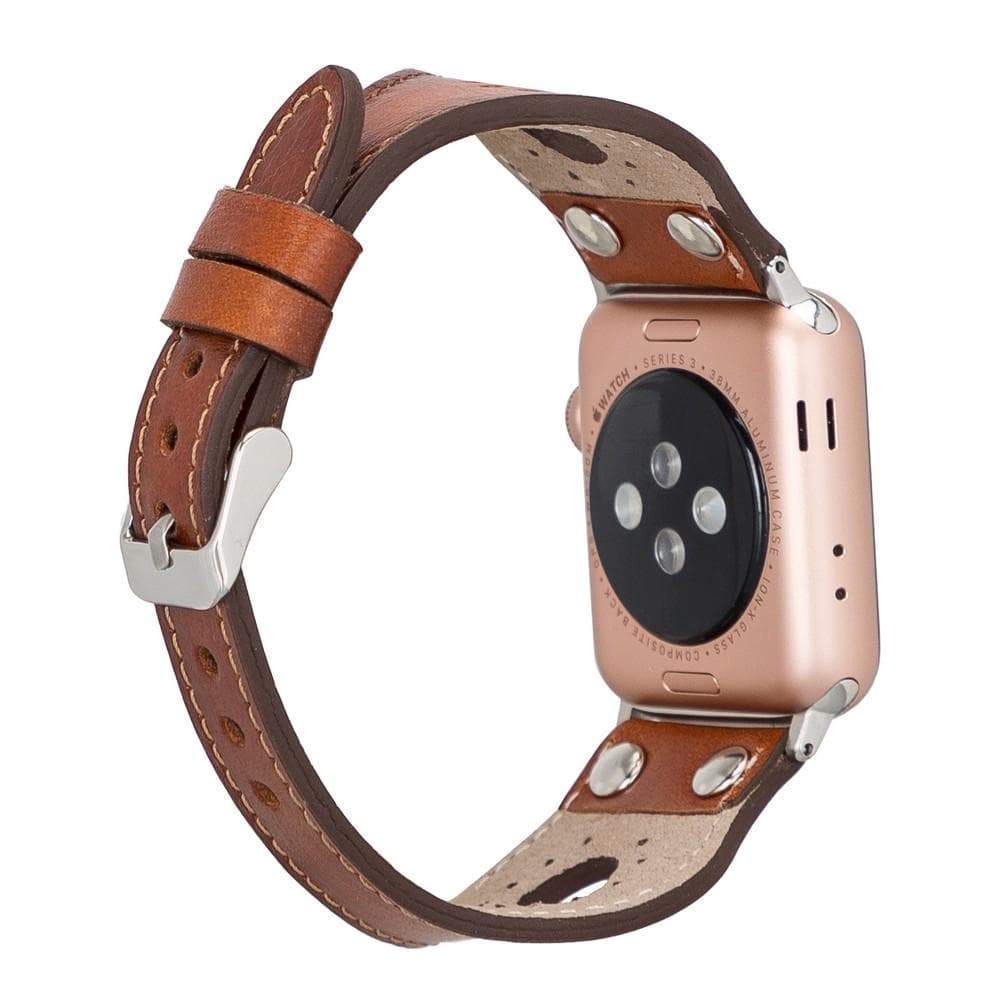 B2B - Leather Apple Watch Bands - Ronda Silver Trok Style RST2EF Bouletta B2B