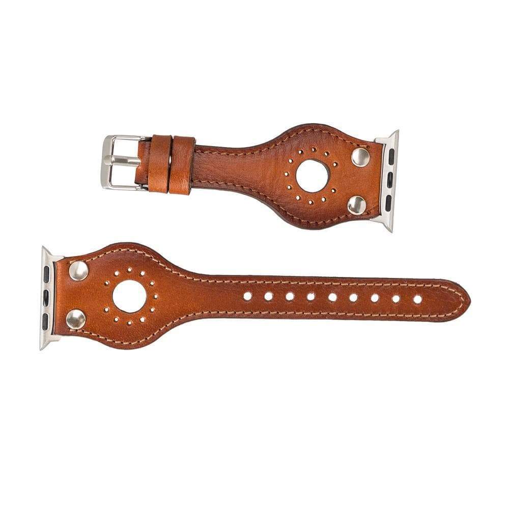 B2B - Leather Apple Watch Bands - Ronda Silver Trok Style RST2EF Bouletta B2B
