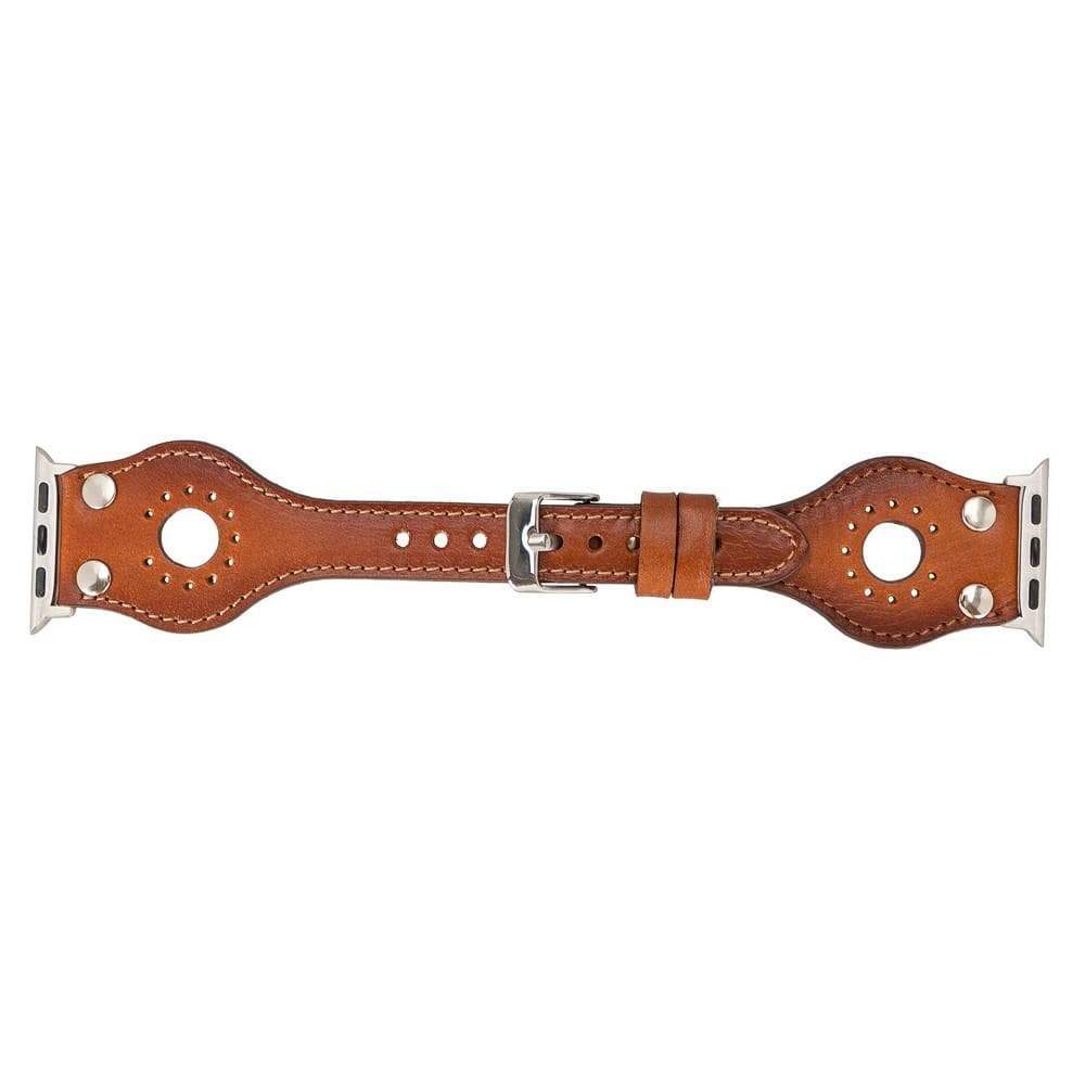 B2B - Leather Apple Watch Bands - Ronda Silver Trok Style RST2EF Bouletta B2B