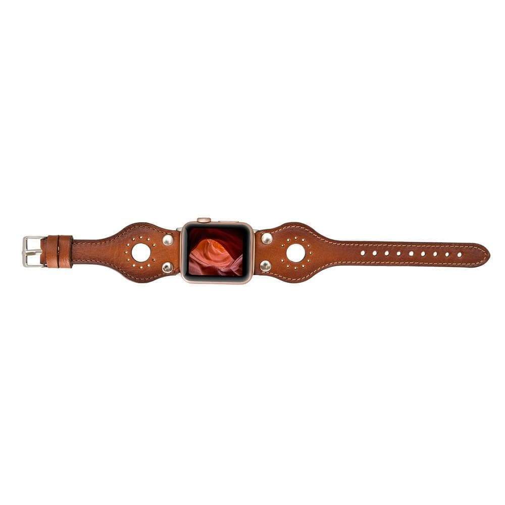 B2B - Leather Apple Watch Bands - Ronda Silver Trok Style RST2EF Bouletta B2B