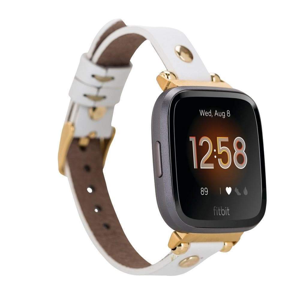 B2B - Leather Fitbit Watch Bands - Ferro Gold Trok Style F003 Bouletta B2B