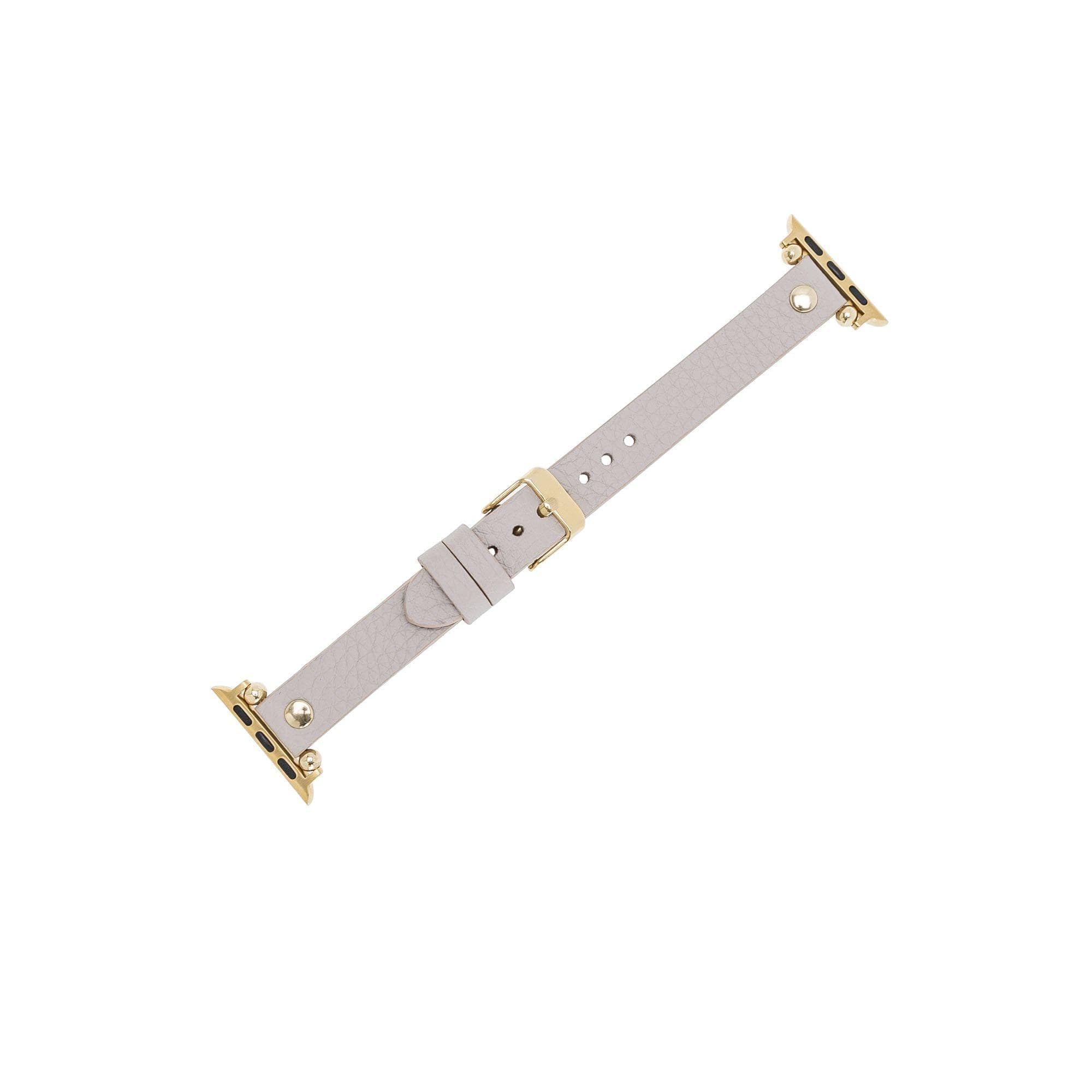 B2B - Leather Fitbit Watch Bands - Ferro Gold Trok Style Bouletta B2B
