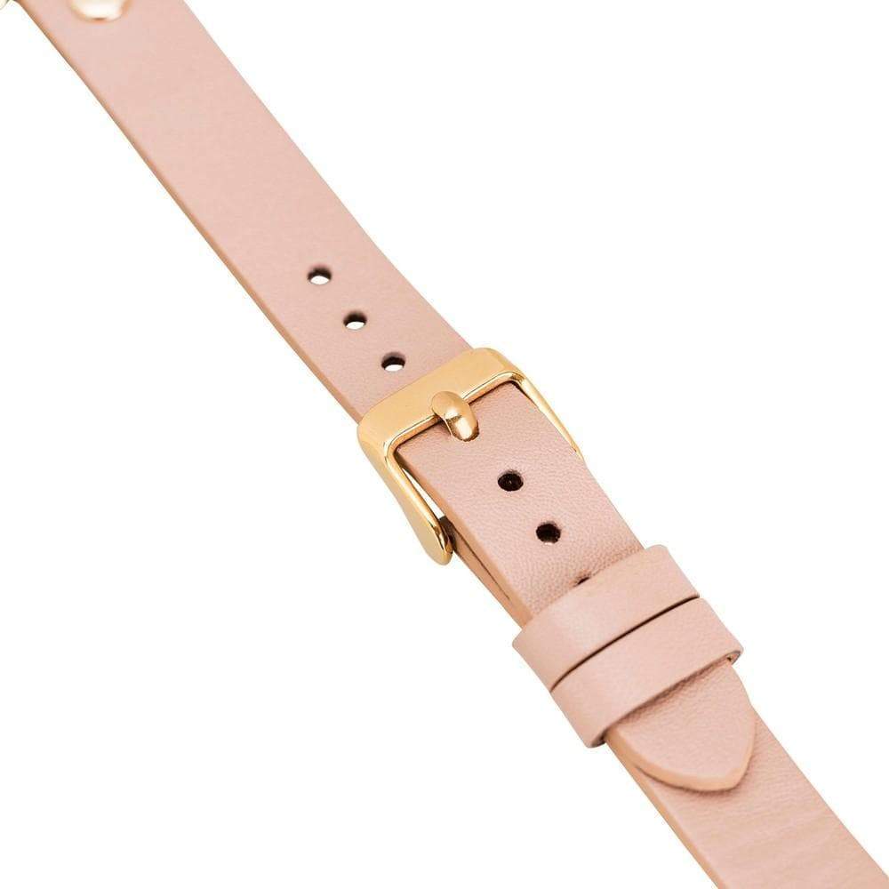 B2B - Leather Fitbit Watch Bands - Ferro Gold Trok Style Bouletta B2B