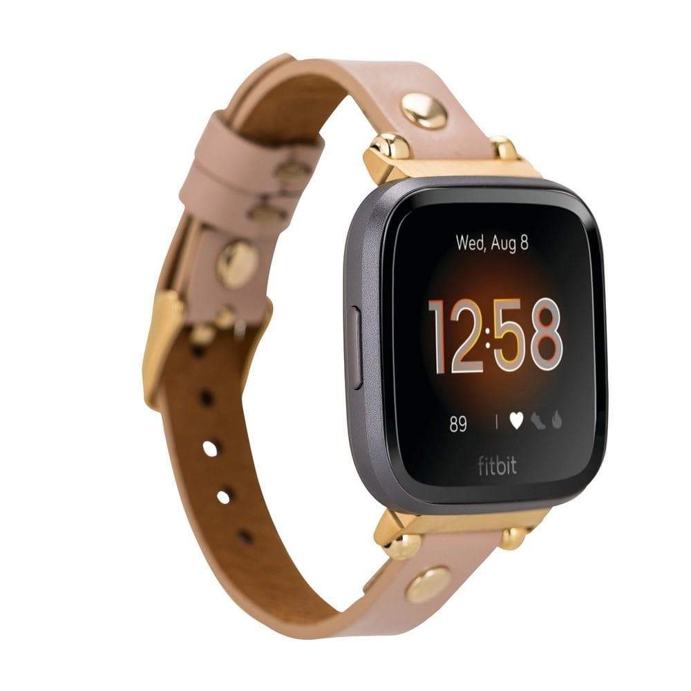 B2B - Leather Fitbit Watch Bands - Ferro Gold Trok Style NU01 Bouletta B2B