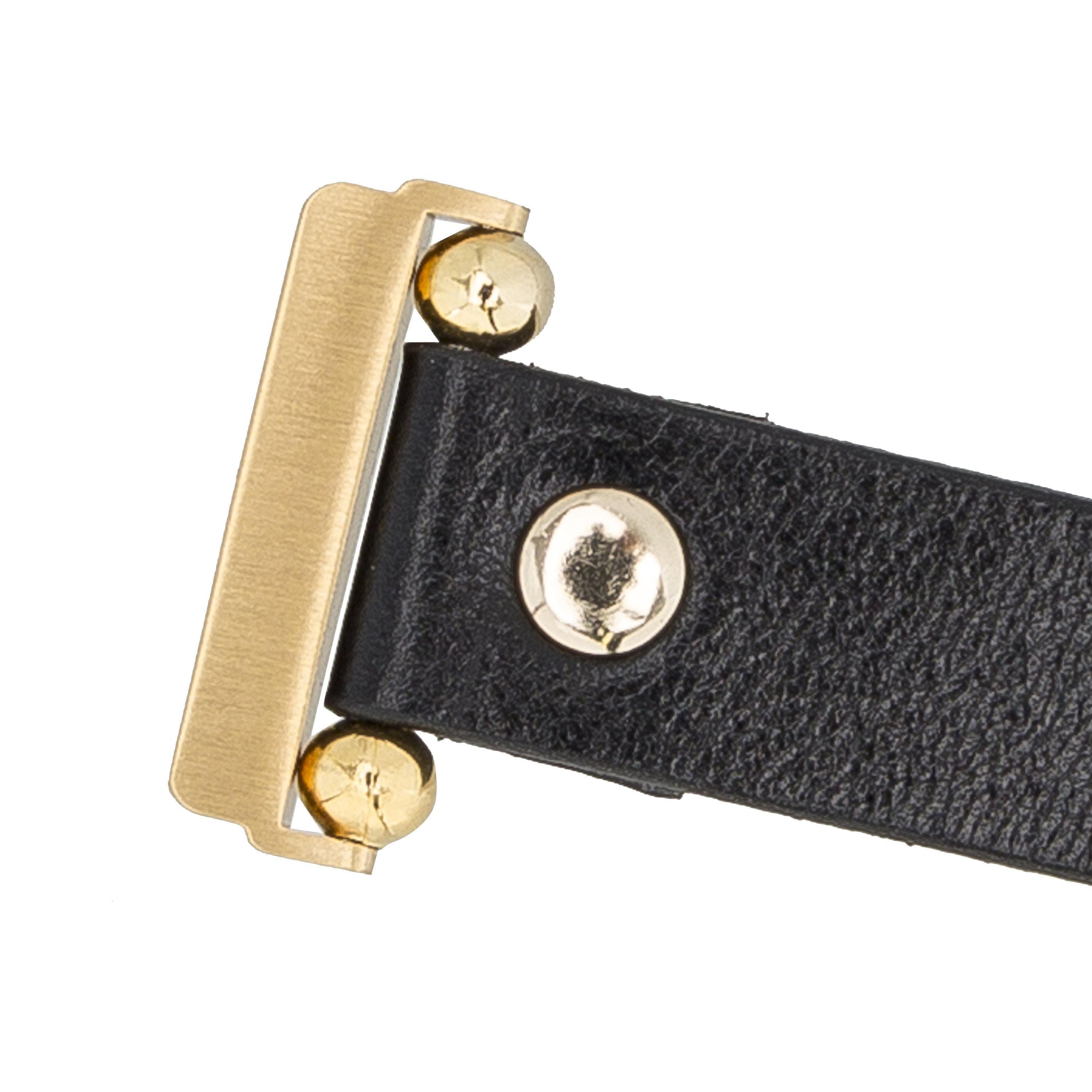 B2B - Leather Fitbit Watch Bands - Ferro Gold Trok Style Bouletta B2B