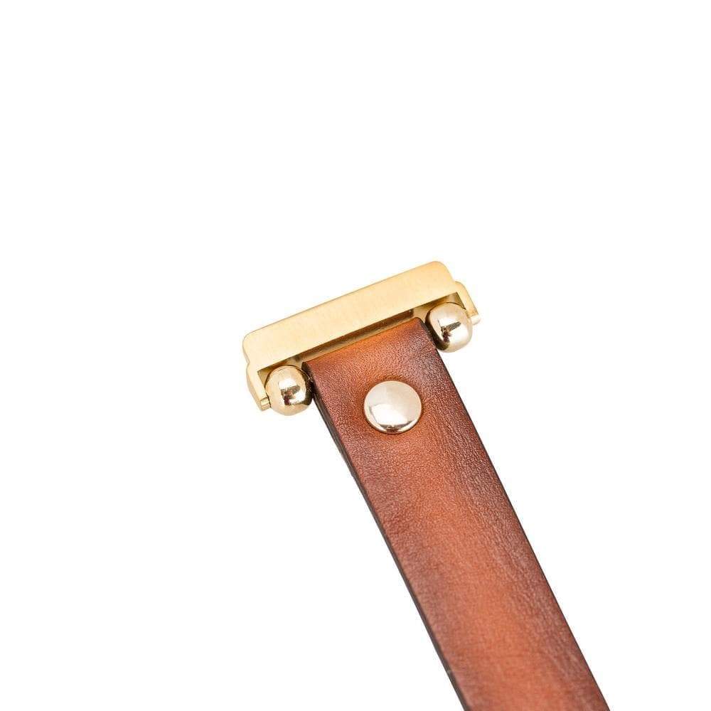 B2B - Leather Fitbit Watch Bands - Ferro Gold Trok Style Bouletta B2B