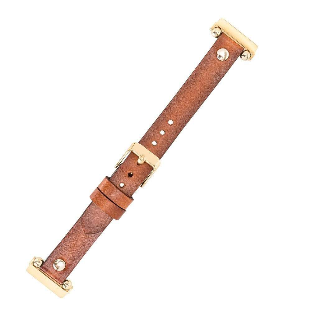 B2B - Leather Fitbit Watch Bands - Ferro Gold Trok Style Bouletta B2B