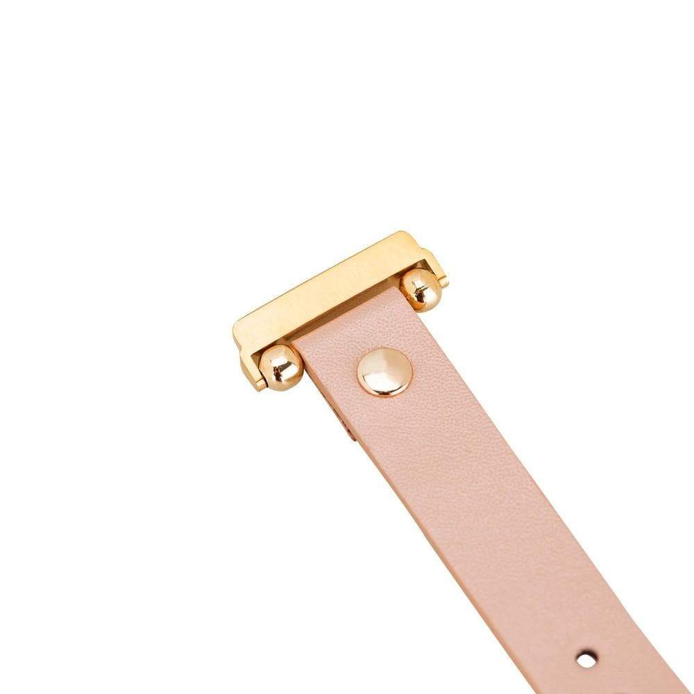 B2B - Leather Fitbit Watch Bands - Ferro Gold Trok Style Bouletta B2B