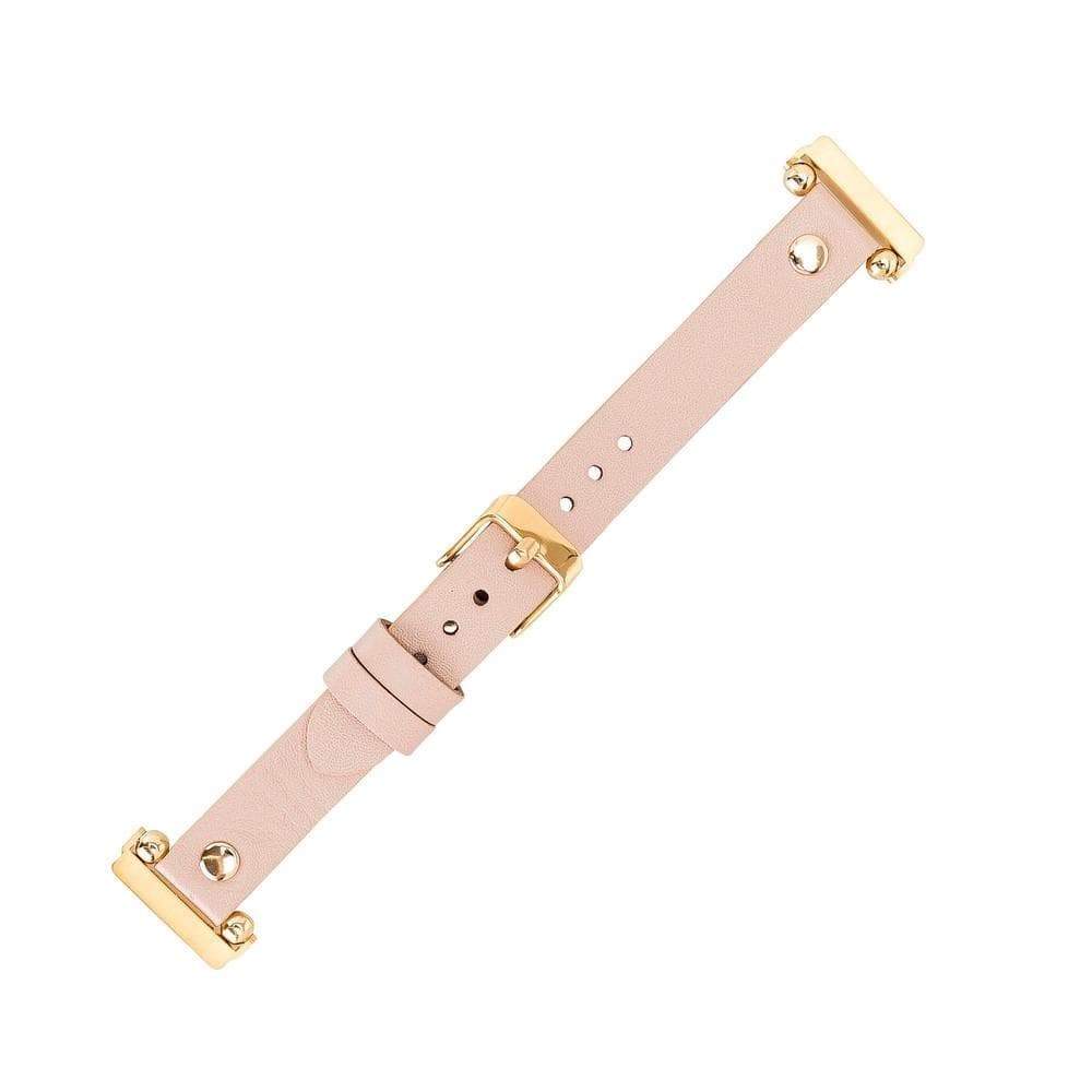 B2B - Leather Fitbit Watch Bands - Ferro Gold Trok Style Bouletta B2B