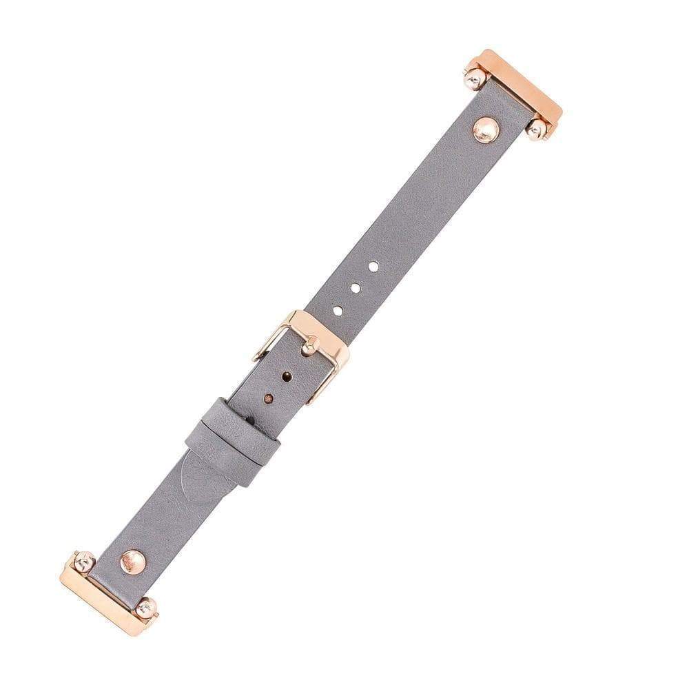 B2B - Leather Fitbit Watch Bands - Ferro Gold Trok Style Bouletta B2B