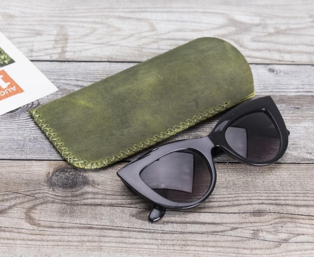 B2B - Leather Glasses Case Green Bouletta B2B