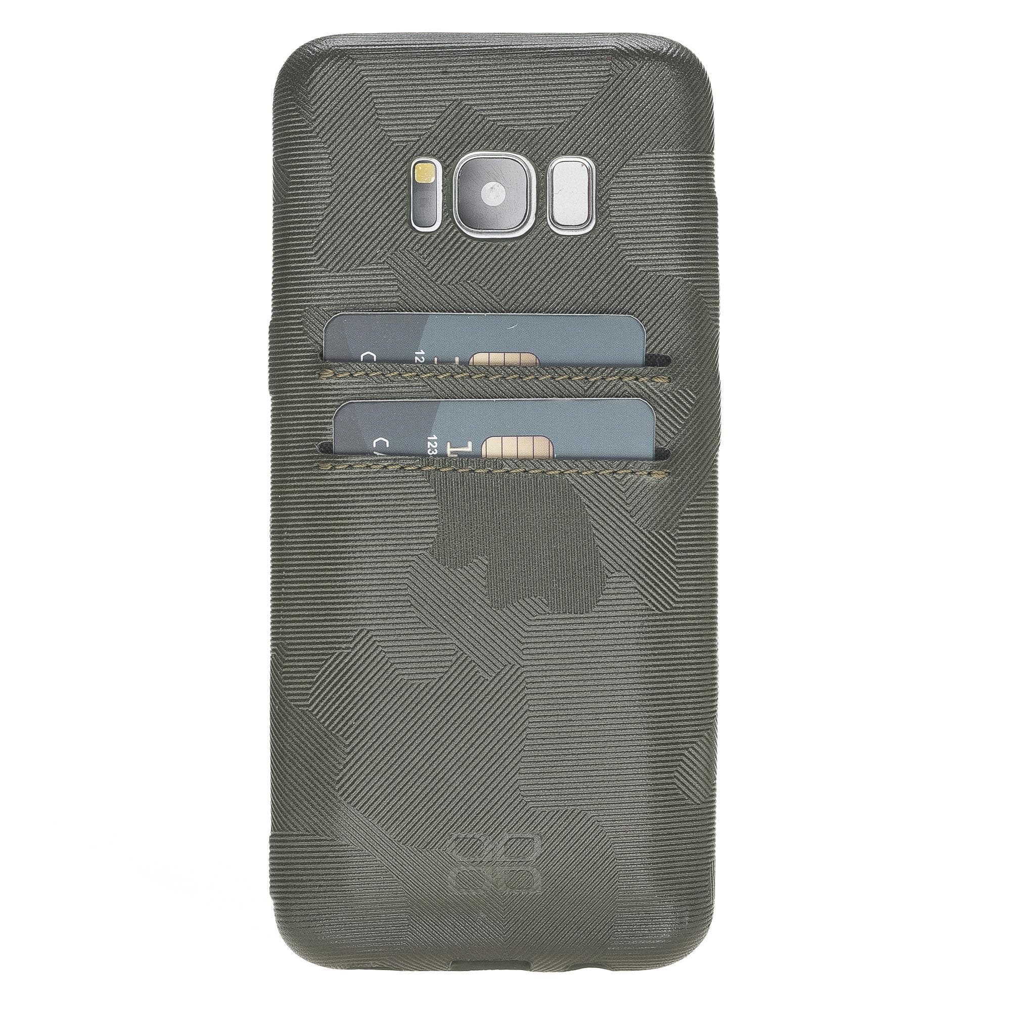 B2B - Samsung Galaxy S8 Leather Case / UCCC - Ultra Cover with Card Holder Camouflage Green Bouletta B2B