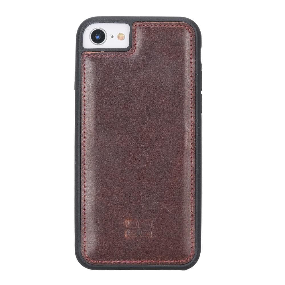 Flexible Genuine Leather Back Cover for Apple iPhone 8 Series İphone 8 / Vegetal Chestnut Bouletta LTD
