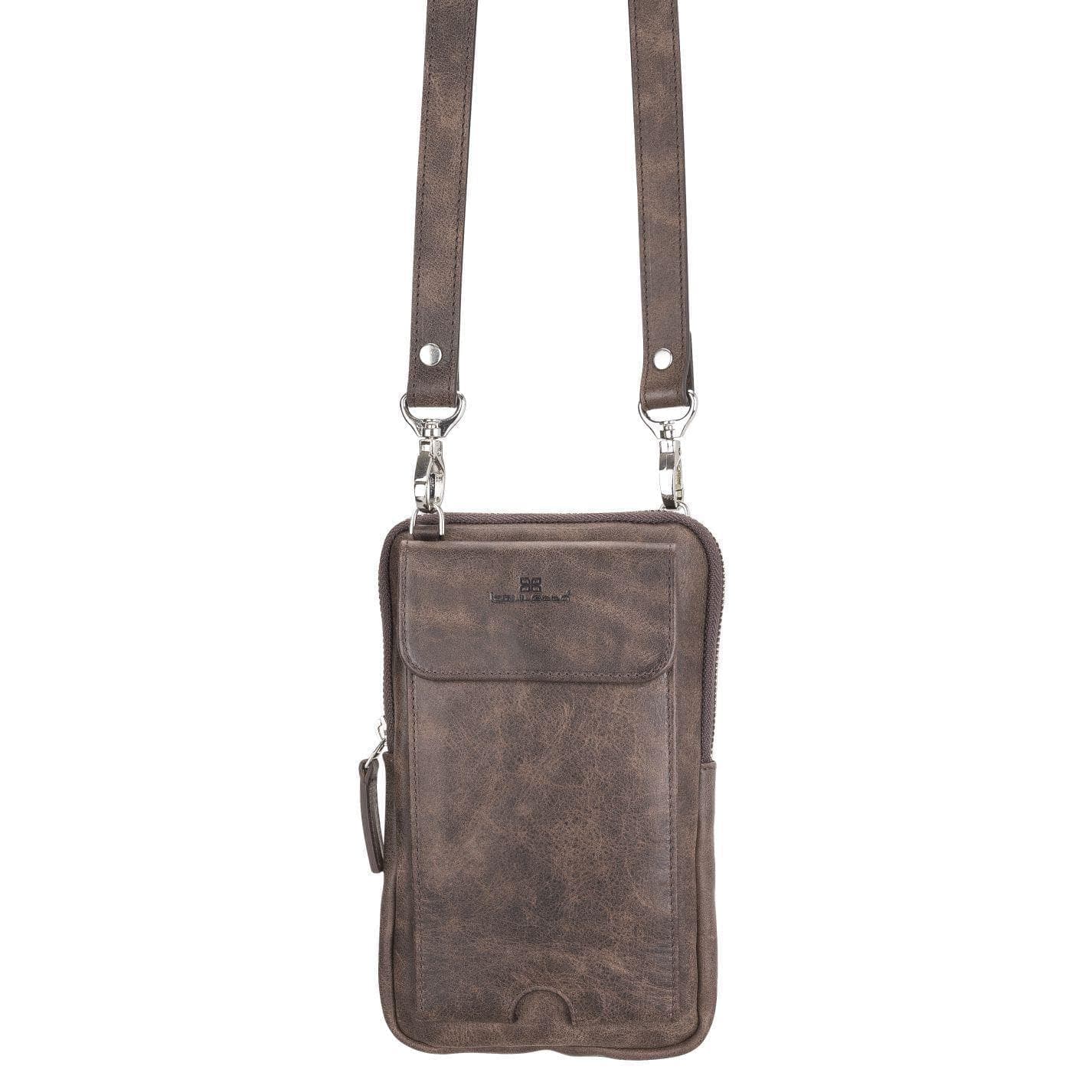 Nino Leather Crossbody Bag - Universal Wallet Case for Phones Brown Bouletta LTD