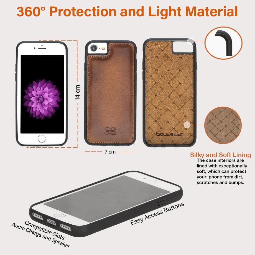 Flexible Genuine Leather Back Cover for Apple iPhone 8 Series Bouletta LTD