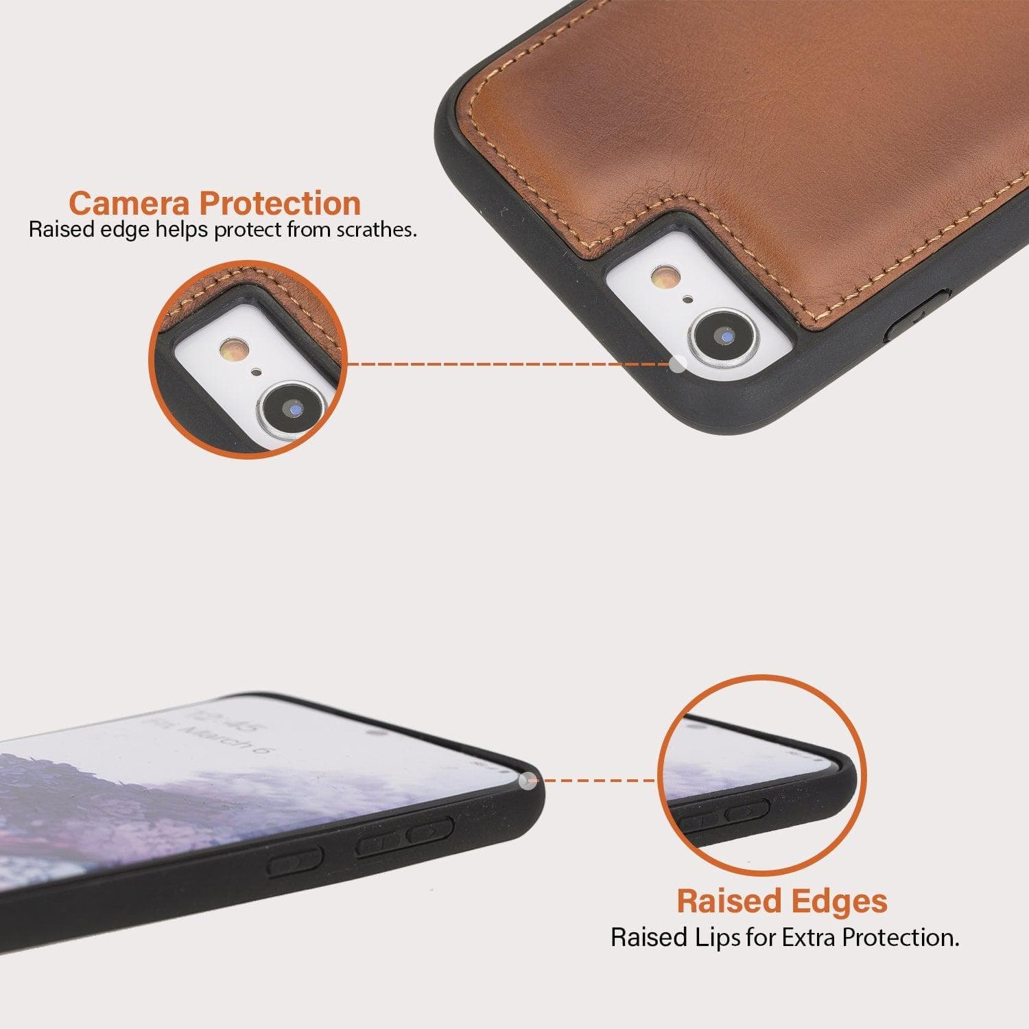 Flexible Genuine Leather Back Cover for Apple iPhone 8 Series Bouletta LTD