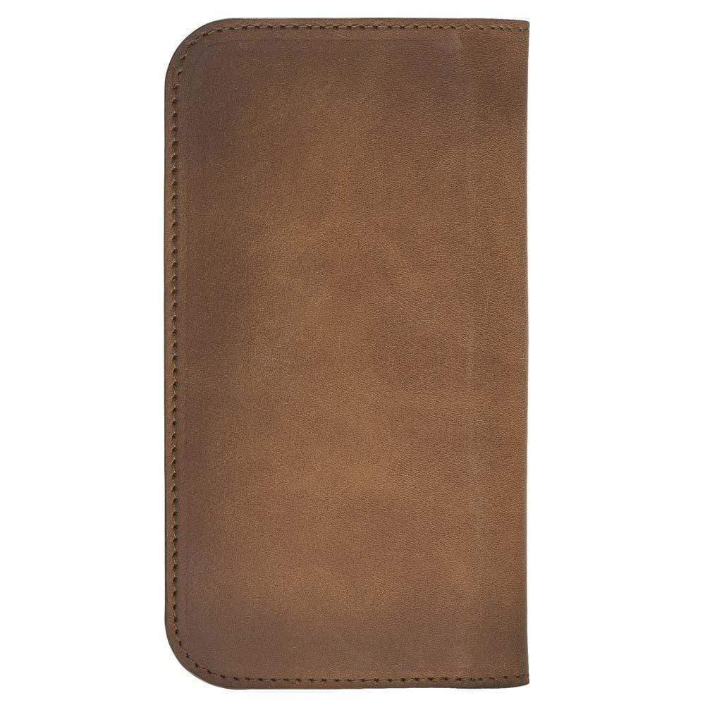 Leather Universal Clutch Wallet Case up to 5.7 inch Phones - Rustic Burnished Tan Bouletta Shop