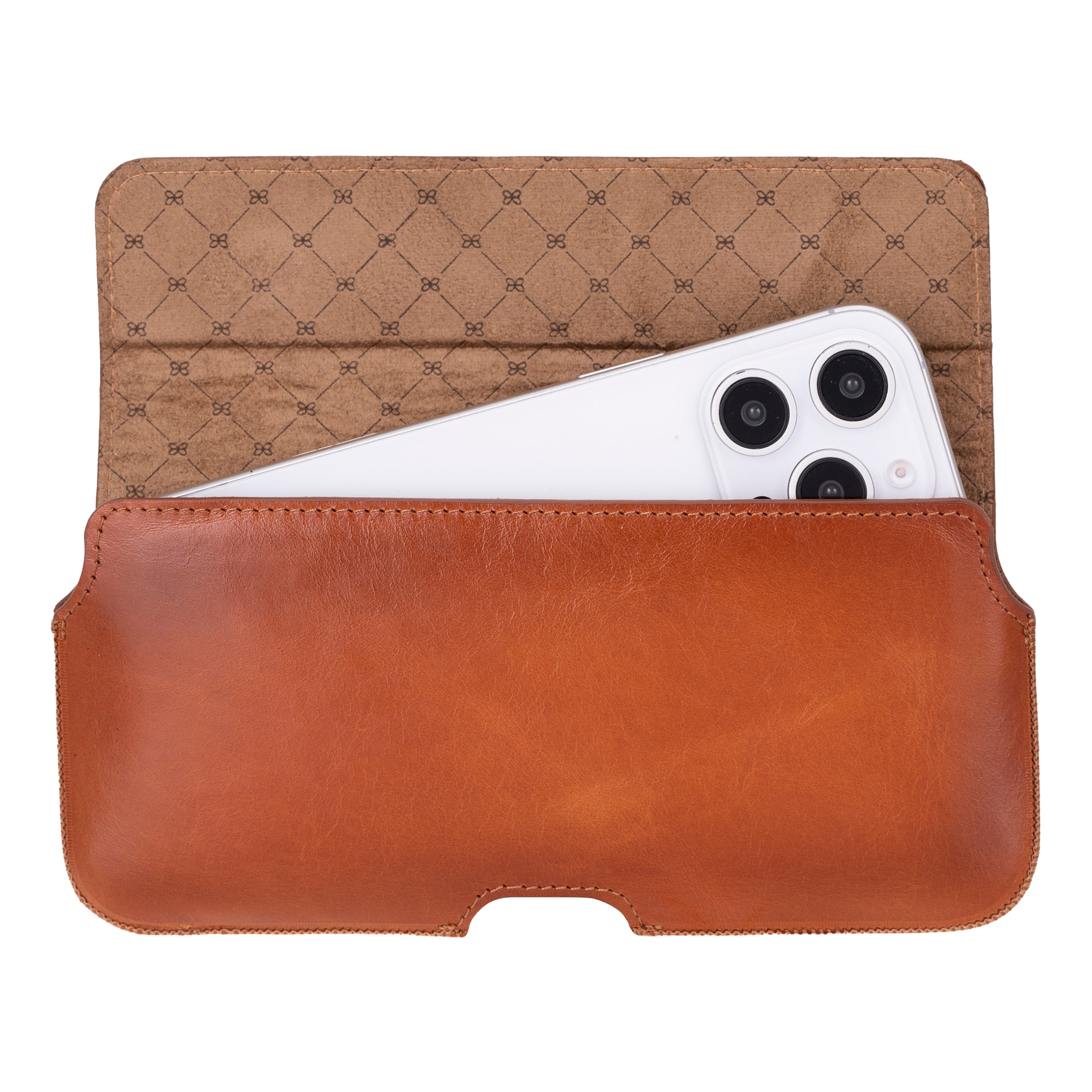 Aslant Leather Belt Phone Case Up to 6.9"