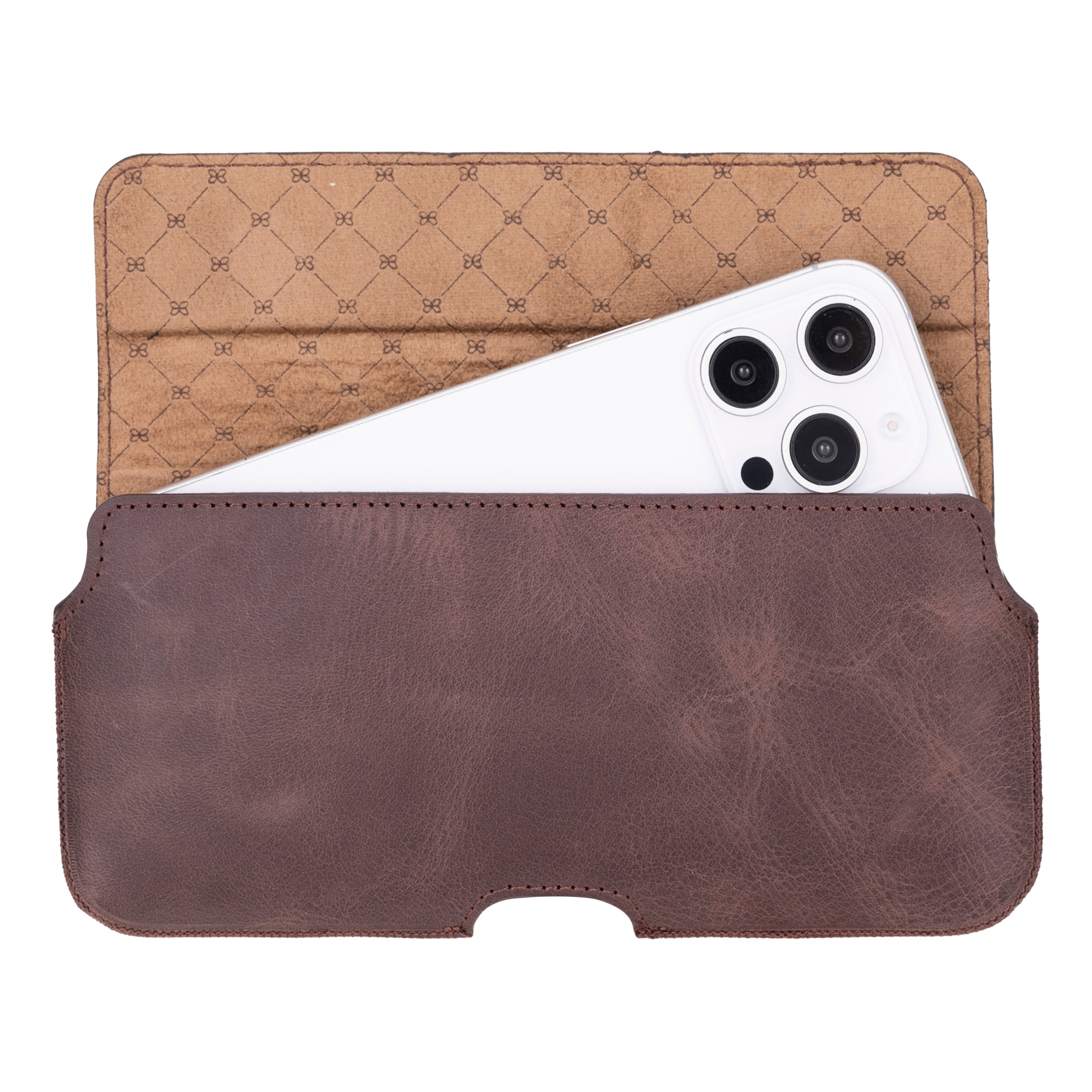 Aslant Leather Belt Phone Case Up to 6.9"