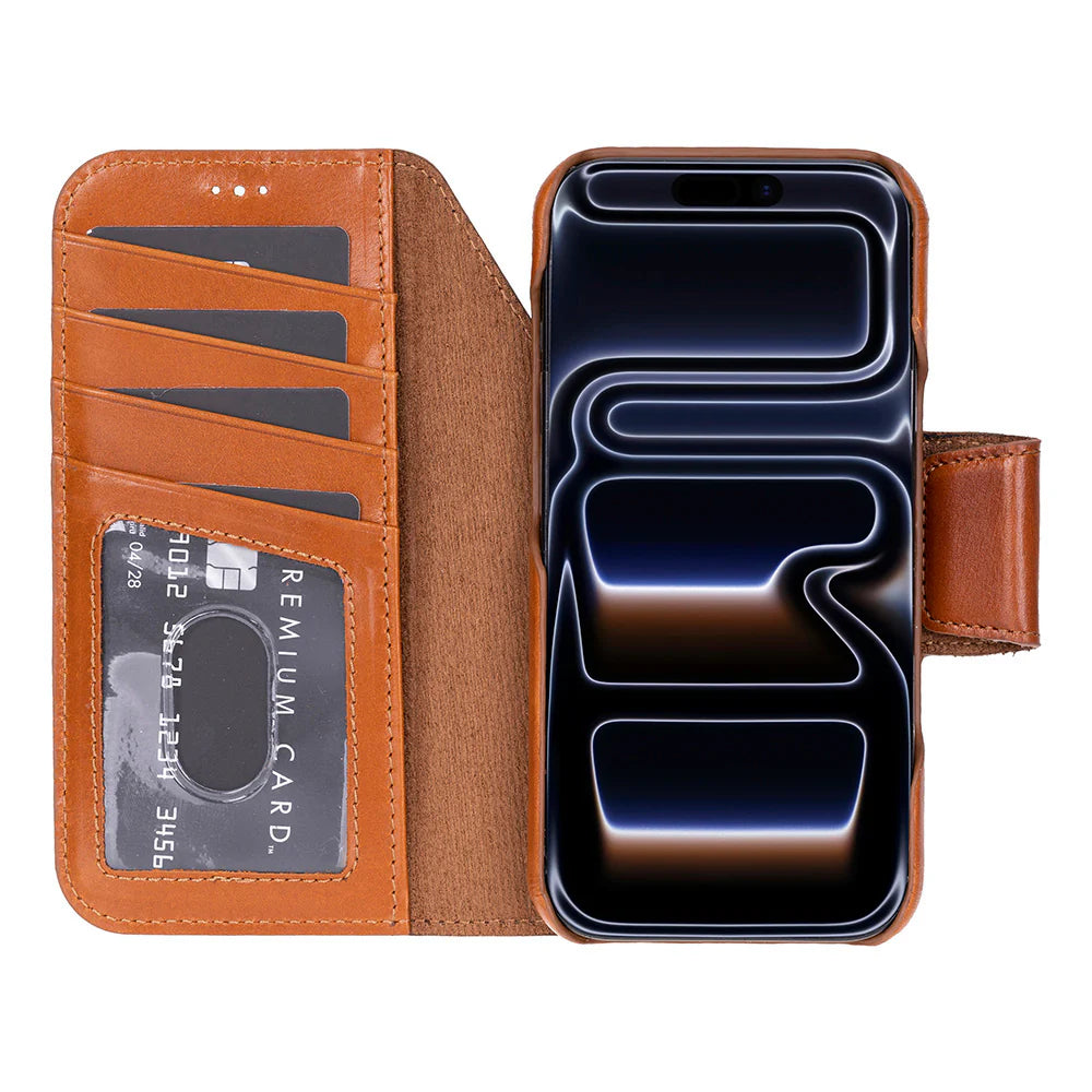 Elite Magic iPhone 17 Pro Detachable Leather Wallet Case