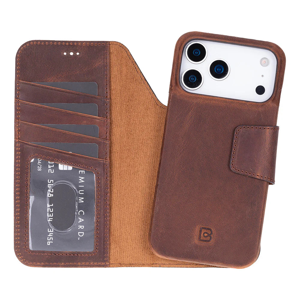 Elite Magic iPhone 17 Pro Detachable Leather Wallet Case