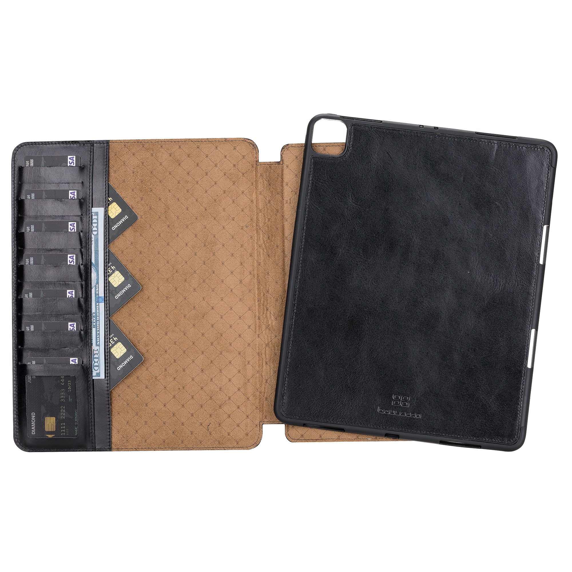 Eto iPad Pro 13" (M4-2024) Genuine Leather Wallet Case