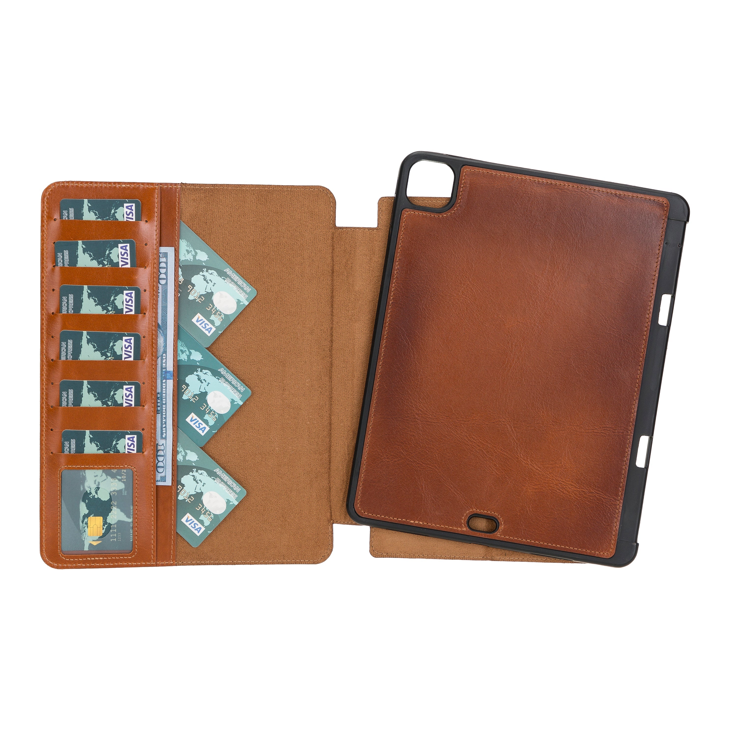 Eto iPad Pro 11" (M4-2024) Genuine Leather Wallet Case