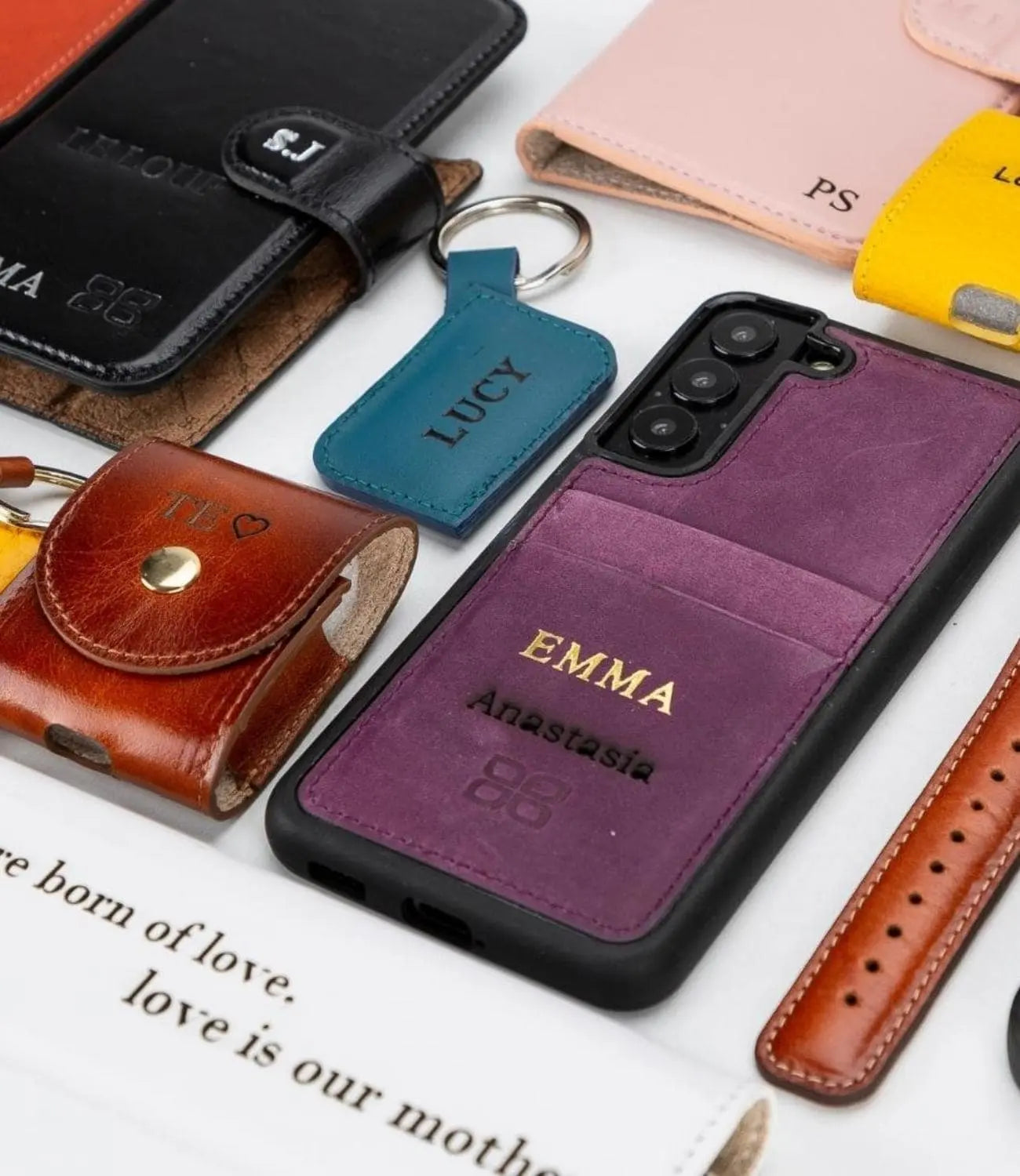 Personalized Leather iPhone Samsung Cases and Apple Watch Bands - Bouletta
