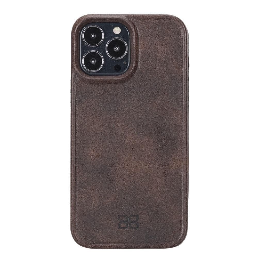 Apple iPhone 13 Series Leather Hull Cover Back Cover iPhone 13 Pro Max / Brown Bouletta