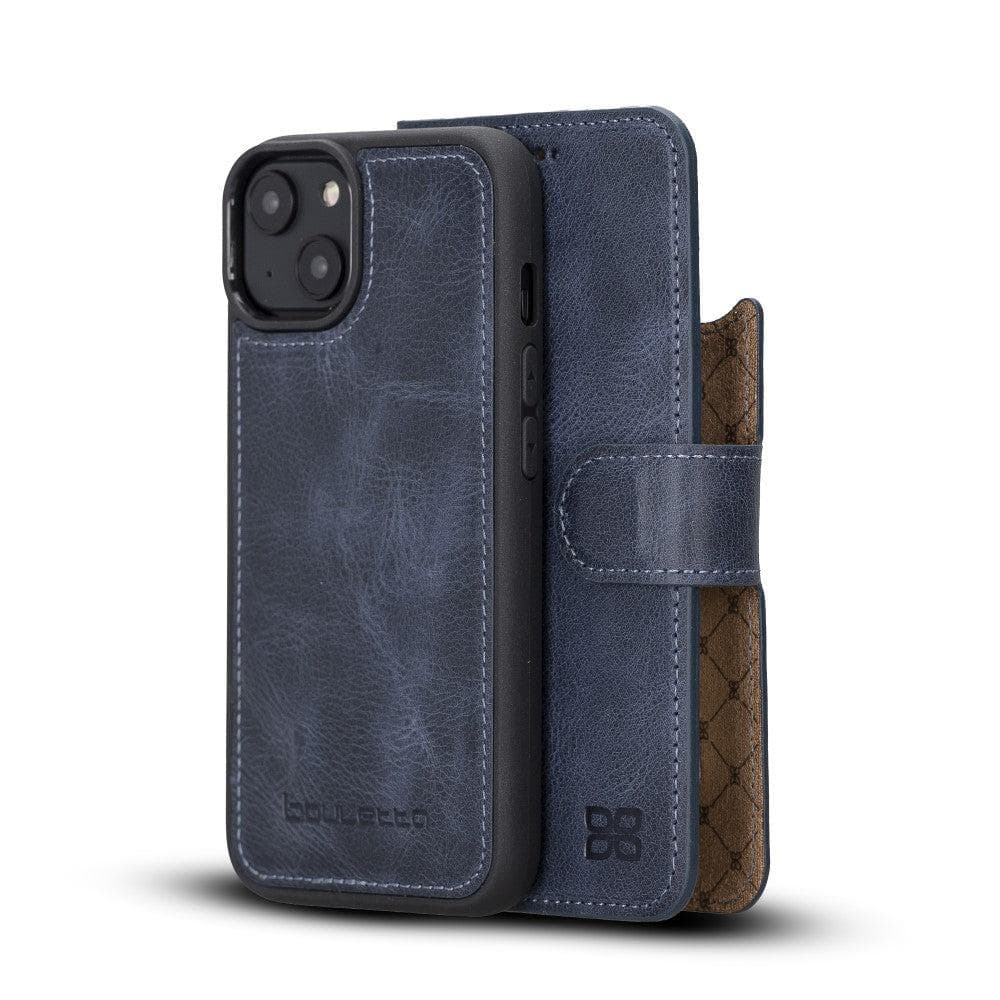 Apple iPhone 14 Series Detachable Leather Wallet Case Darker Color - MW iPhone 14 Plus / Dark Blue Bouletta LTD