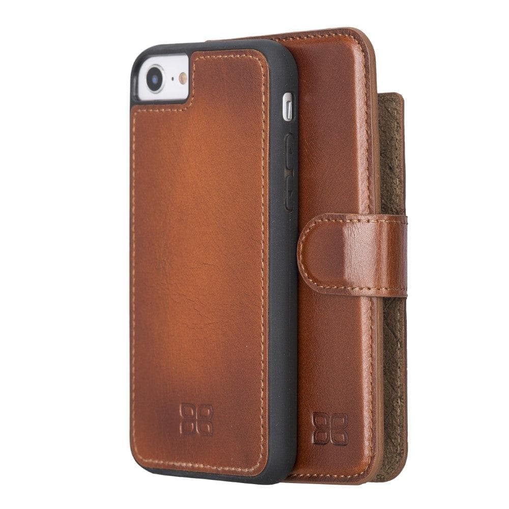 Apple iPhone 8 Series Detachable Leather Wallet Case - MW iPhone 8 / Rustic Tan Bouletta LTD
