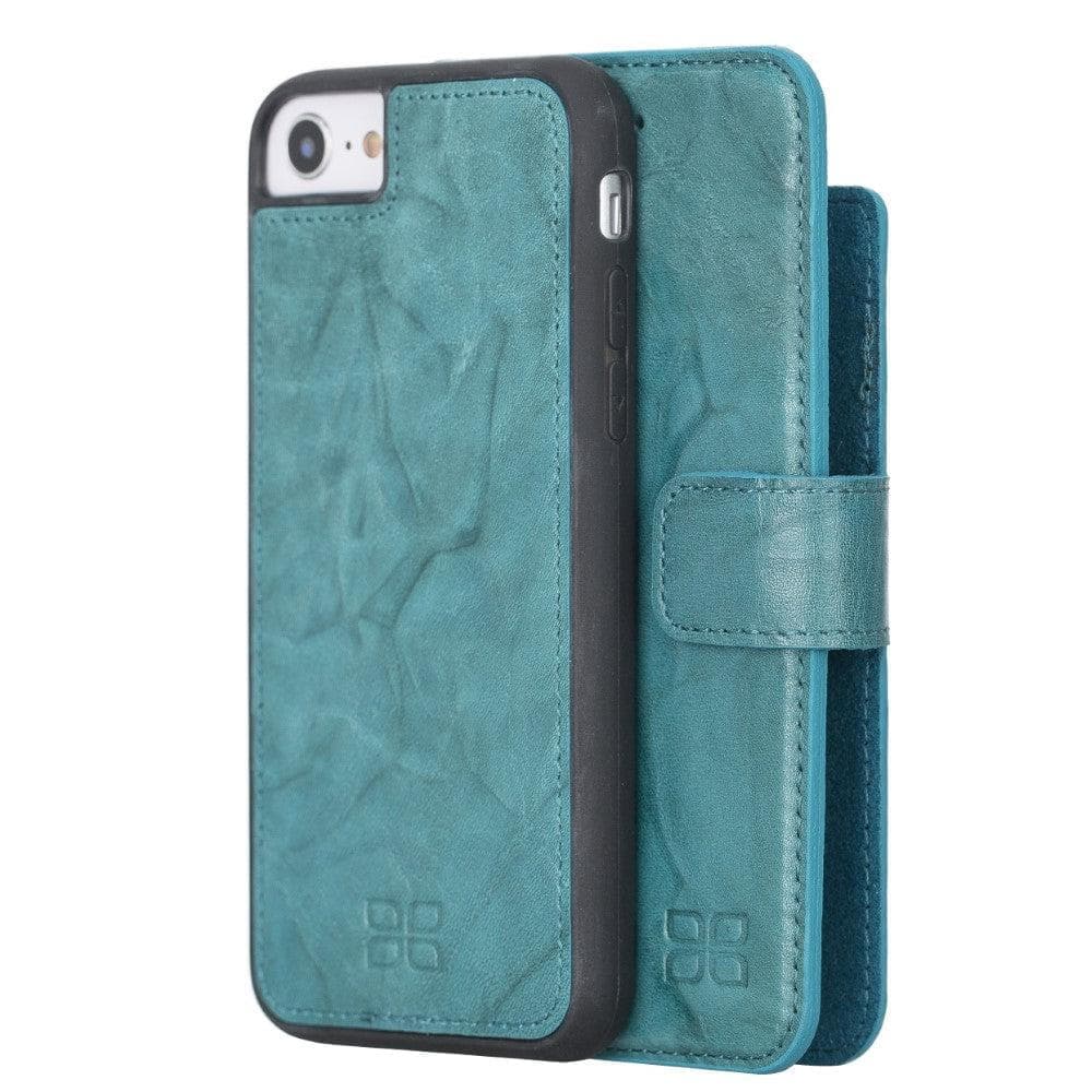 Apple iPhone 8 Series Detachable Leather Wallet Case - MW iPhone 8 / Creased Blue Bouletta LTD