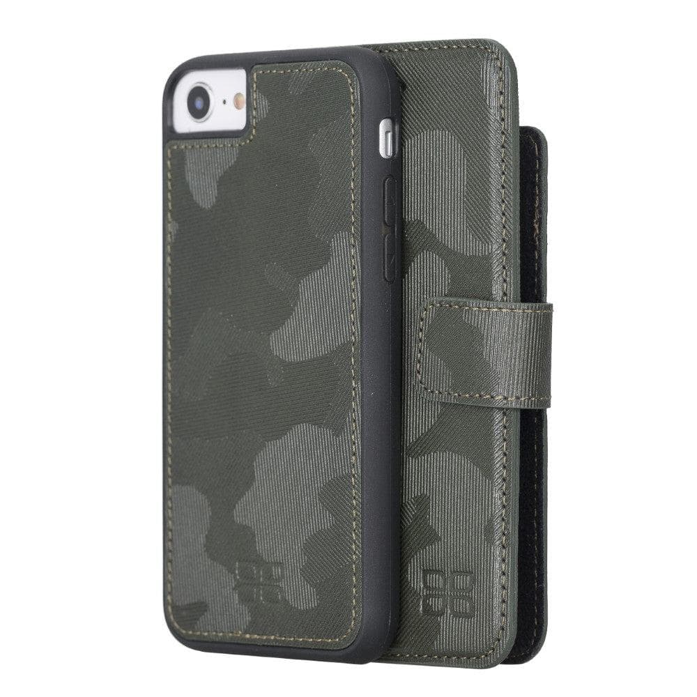 Apple iPhone 8 Series Detachable Leather Wallet Case - MW iPhone 8 / Camouflage Gray Bouletta LTD