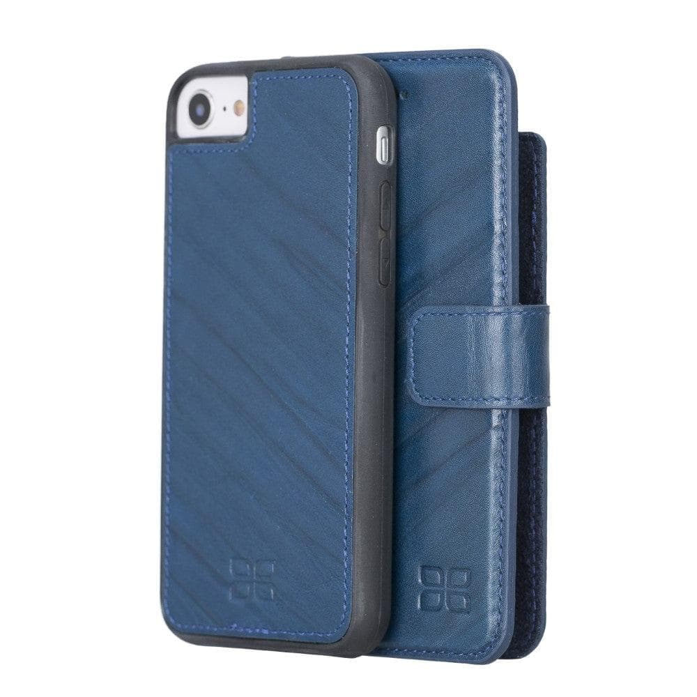 Apple iPhone 8 Series Detachable Leather Wallet Case - MW iPhone 8 / Creased Light Blue Bouletta LTD
