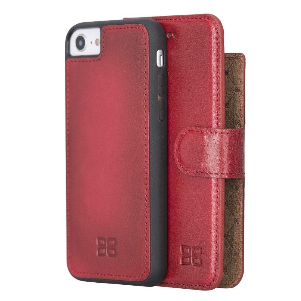 Apple iPhone 8 Series Detachable Leather Wallet Case - MW iPhone 8 Plus / Crazy Red Bouletta LTD