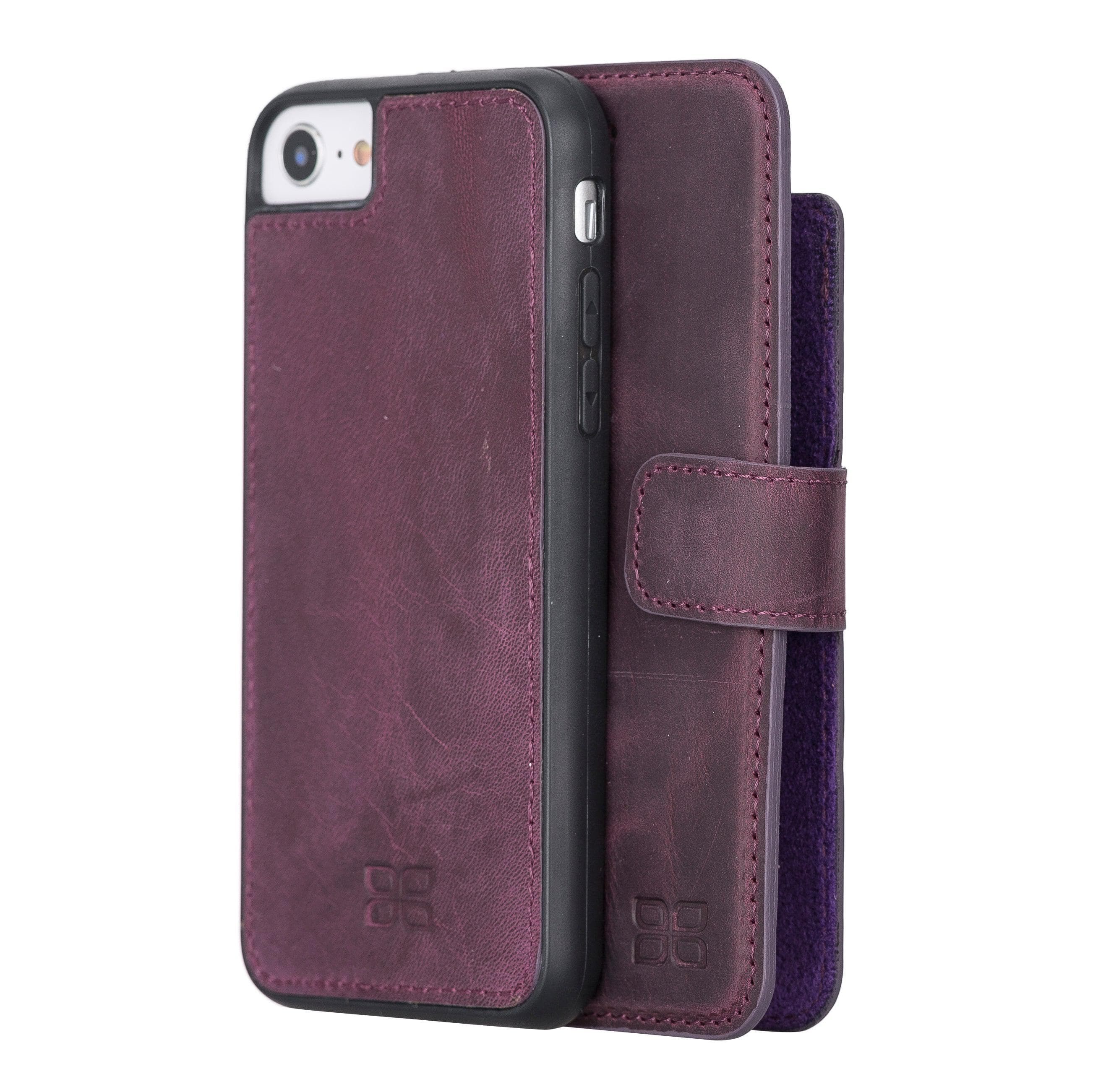 Apple iPhone 8 Series Detachable Leather Wallet Case - MW iPhone 8 / Antic Purple Bouletta LTD