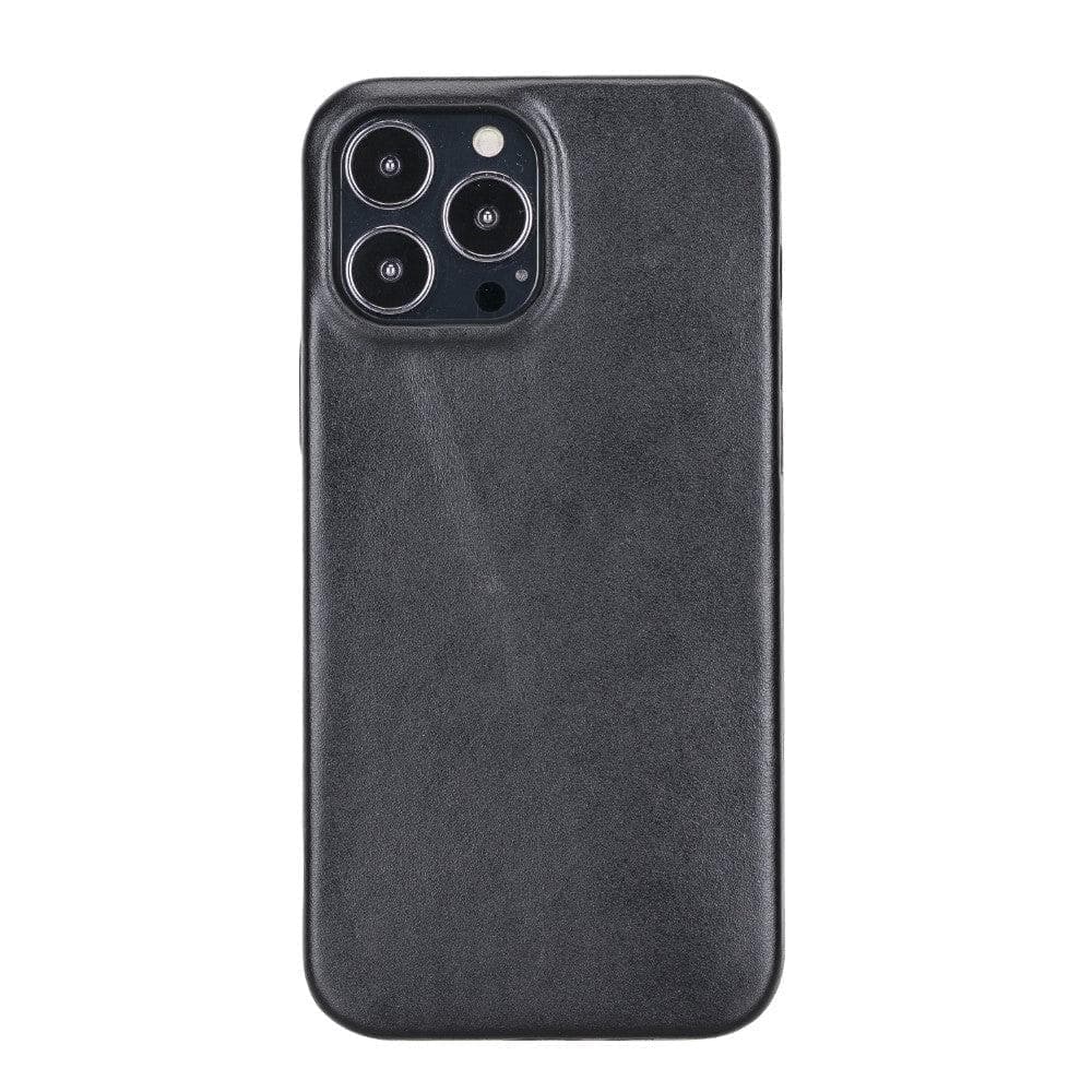 Apple iPhone IP14 Series Leather Case / RC - Rock Cover iPhone 14 Pro Max 6.7" / Rustic Black Bouletta B2B