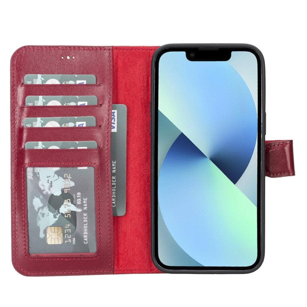 B2B - Apple iPhone 14 Leather Wallet Case / MWWN - Window Magic Apple iPhone 14 Pro Max 6.7" / Red Bouletta B2B