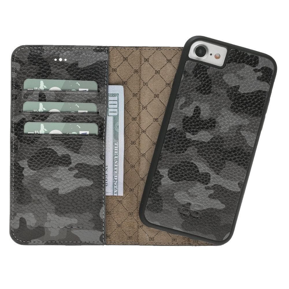 B2B - Apple iPhone 7/8/SE2 Detachable Leather Case / MW Camouflage Black Bouletta B2B