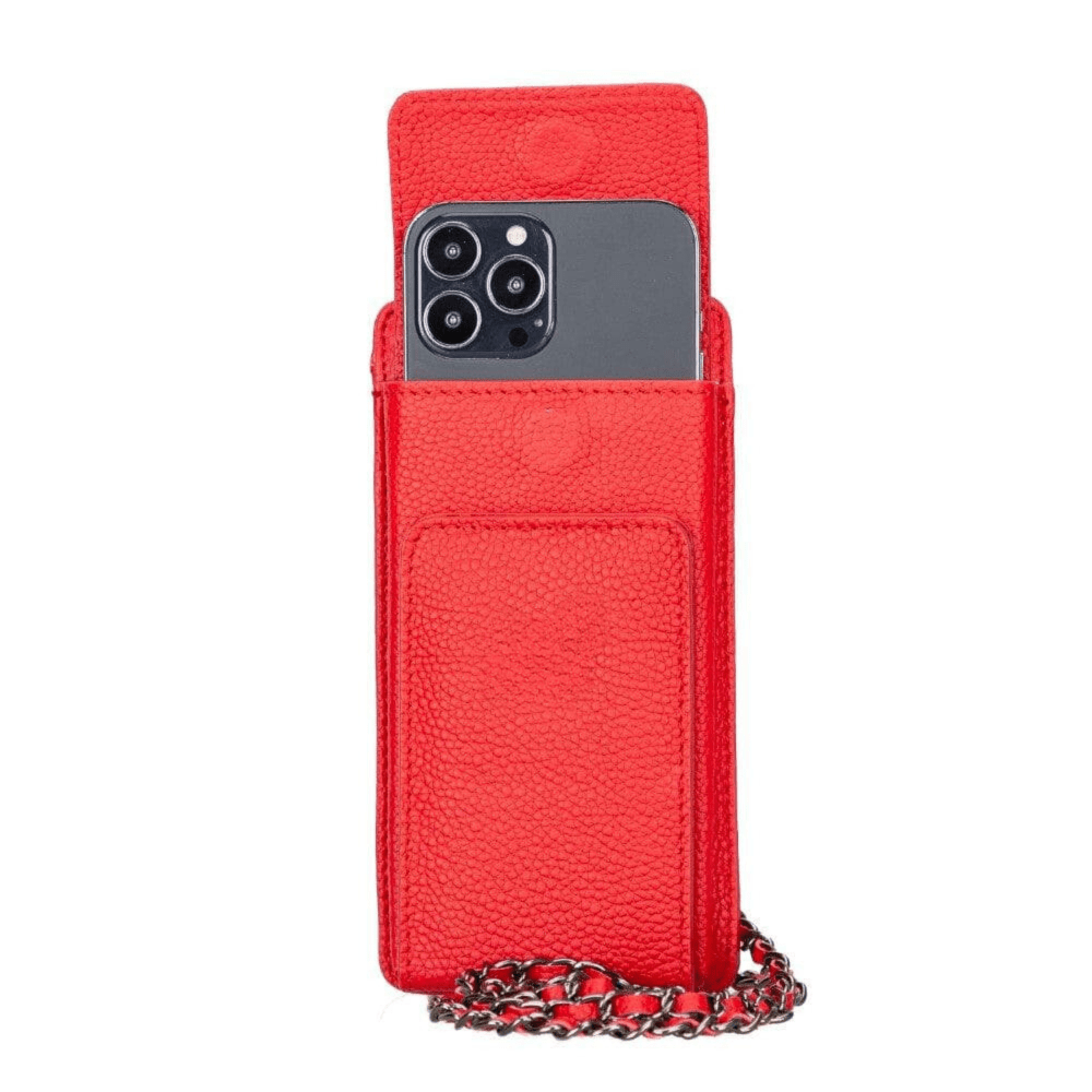 B2B - Avjin Crossbody Leather Bag Compatible with Phones up to 6.9" Red Bouletta B2B