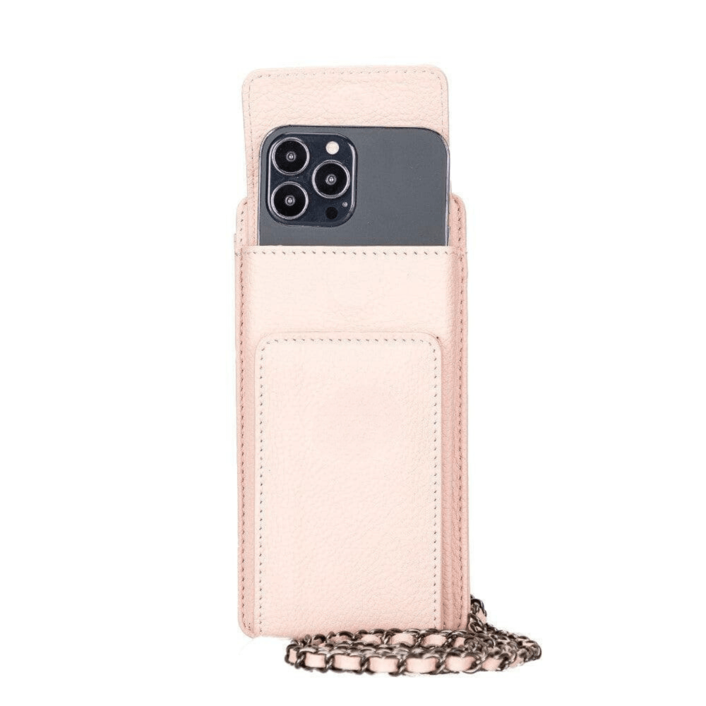 B2B - Avjin Crossbody Leather Bag Compatible with Phones up to 6.9" Light Pink Bouletta B2B