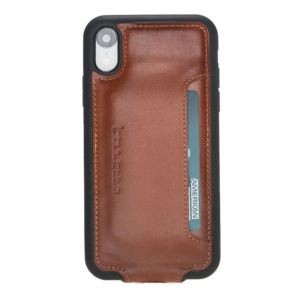 Flip Cover Leather Case with Credit Card for Apple iPhone X Series X/XS / Rustic Tan with effect Bouletta Shop