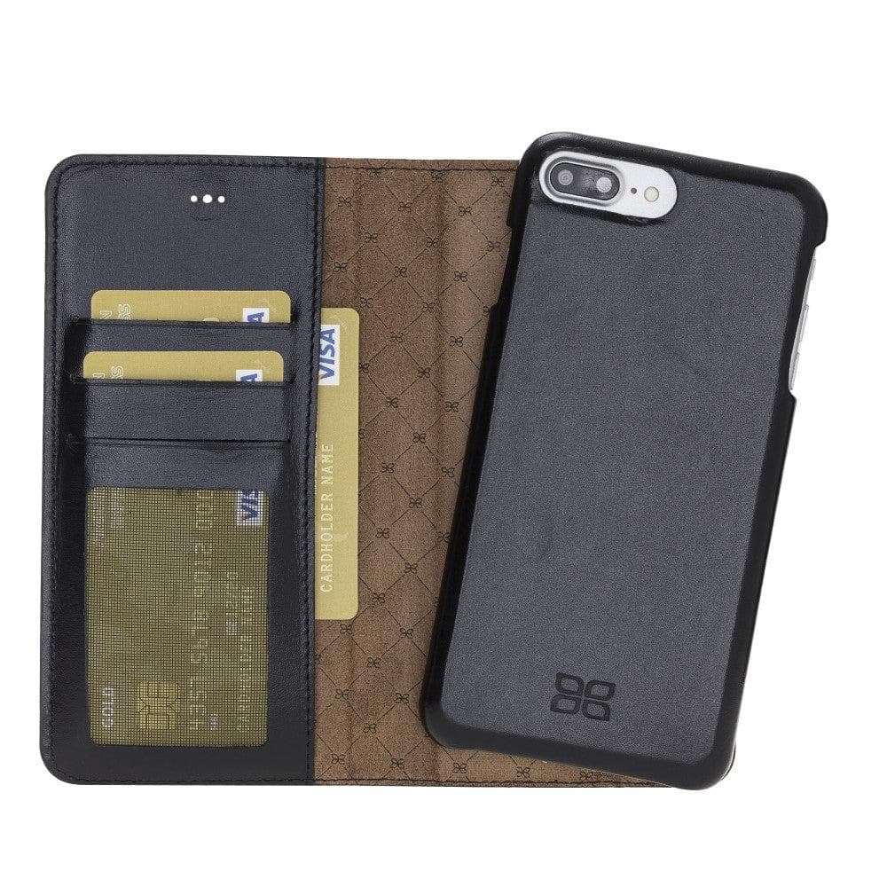 Full Leather Coating Detachable Wallet Case for Apple iPhone 8 Series iPhone 8 Plus / Black Bouletta LTD
